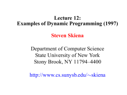 Examples of Dynamic Programming