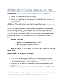 Biotechnology Workshop A: Cheek Cell Extraction