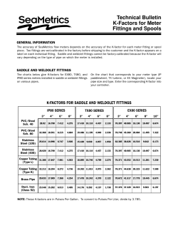 Technical Bulletin K-Factors for Meter Fittings and Spools