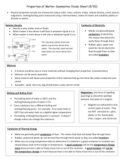 Properties of Matter Summative Study Sheet (9/30)