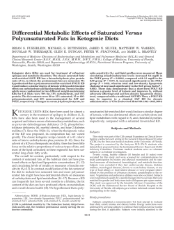 Differential Metabolic Effects of Saturated Versus Polyunsaturated