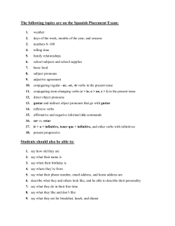 Spanish I proficiency exam topics