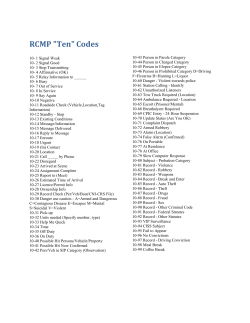 RCMP "Ten" Codes
