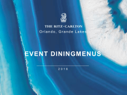 Catering Menu  - The Ritz