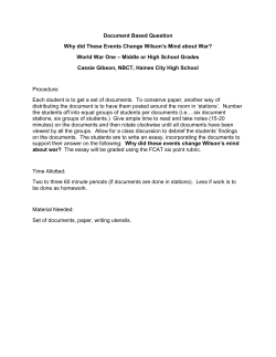 Document Based Question Why did These Events Change Wilson`s