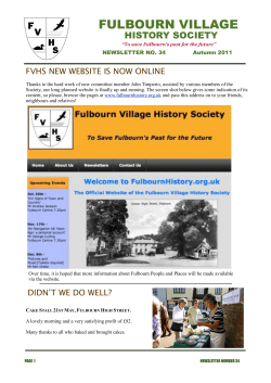 Newsletter 34 - Fulbourn Village History Society