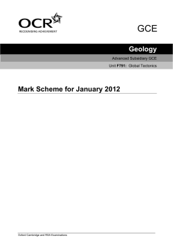 Mark scheme - Unit F791 - Global tectonics - January