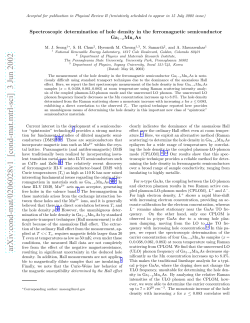 Spectroscopic determination of hole density in the ferromagnetic
