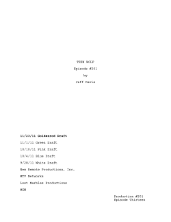 TEEN WOLF Episode #201 by Jeff Davis 11/23/11