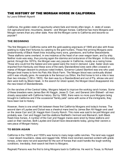 the history of the morgan horse in california