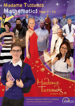 Mathematics Year 7 - 10 - Madame Tussauds Sydney