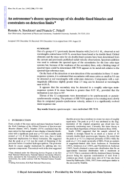 An astronomer`s dozen: spectroscopy of six double
