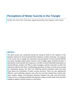 Perceptions Of Water Scarcity In The Triangle