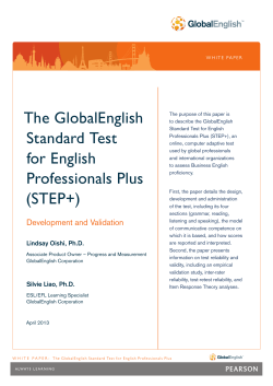 The GlobalEnglish Standard Test for English Professionals Plus
