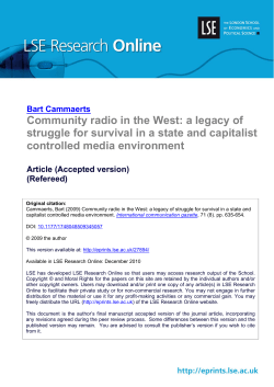 Community radio in the West: a legacy of struggle for survival in a