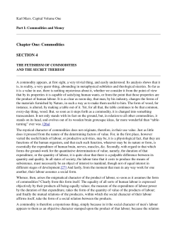Chapter One: Commodities SECTION 4
