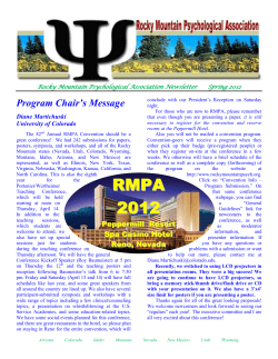 RMPA 2012 - Rocky Mountain Psychological Association
