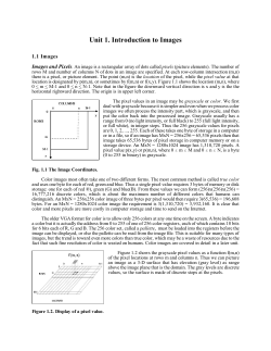 Unit 1. Introduction to Images