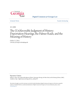 The (Un)favorable Judgment of History: Deportation Hearings, the