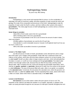 Hydrogeology Notes
