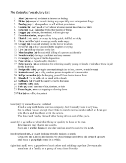 The Outsiders Vocabulary List
