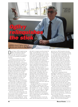 Ogilvy relinquishes the stick Ogilvy relinquishes the stick