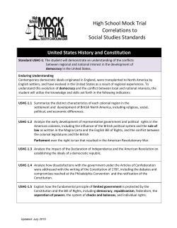 High School Mock Trial Correlations to Social Studies Standards