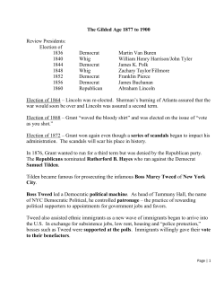 The Gilded Age 1877 to 1900 Review Presidents: Election of 1836