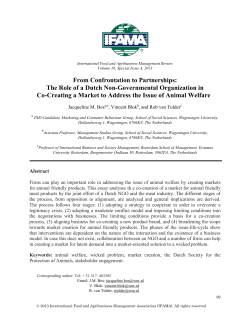 The Role of a Dutch Non- Governmental Organization in Co