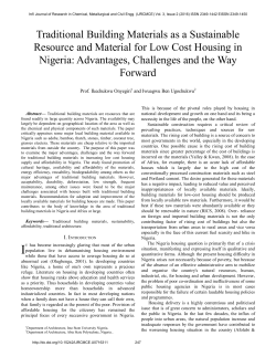 Traditional Building Materials as a Sustainable Resource and