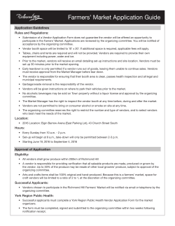 Farmers` Market Application Guide