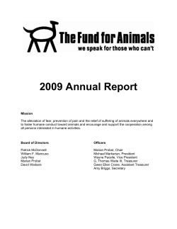 2009 Annual Report - The Fund for Animals