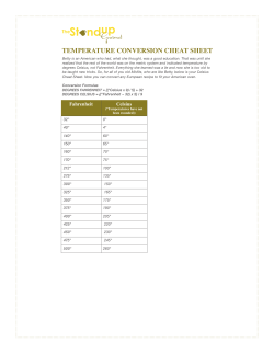 temperature conversion cheat sheet