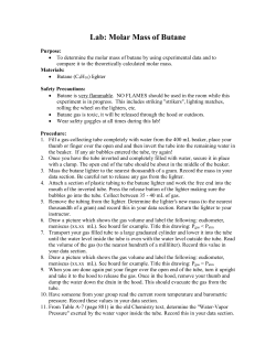 Lab: Molar Mass of Butane