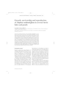 Growth, Survivorship And Reproduction Of