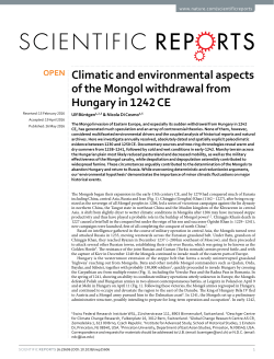 Climatic and environmental aspects of the Mongol