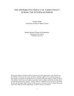 the distributive impact of tariff policy during the interwar period