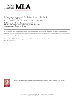 Gothic versus Romantic: A Revaluation of the Gothic Novel