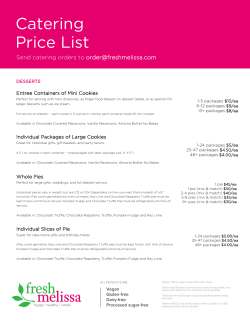 Catering Price List