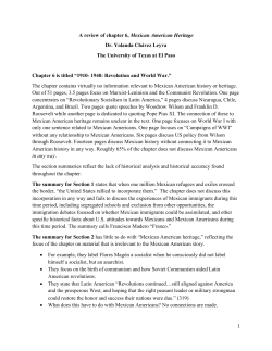A review of chapter 6, Mexican American Heritage Dr. Yolanda