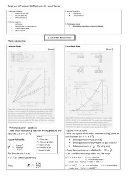 Respiratory Physiology III (Mechanics II)