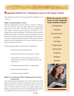 Sample outline for a Classroom contest