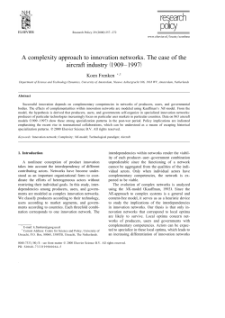 A complexity approach to innovation networks. The case of