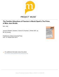 The Familiar Attractions of Fascism in Muriel Spark`s The Prime of
