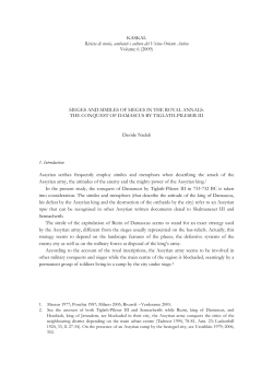 Sieges and Similes of Sieges in the Royal Annals
