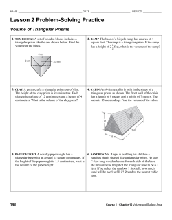 Lesson 2 Problem-Solving Practice Volume of Triangular Prisms