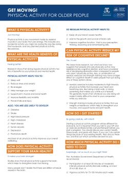 GET MOVING! PHYSICAL ACTIVITY FOR OLDER PEOPLE