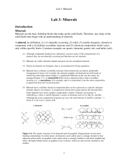 Lab 3: Minerals - Mercer Island School District