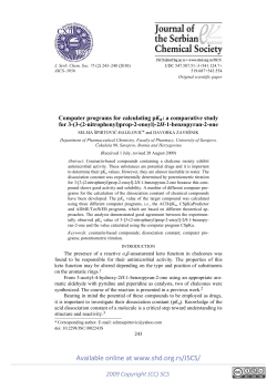 Computer programs for calculating pKa: a comparative