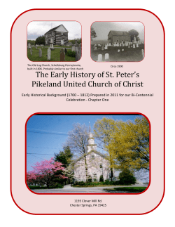 The Early History of St. Peter`s Pikeland United Church of Christ
